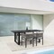 Armen Living Felicia Outdoor Patio 5-Piece Dining Table Set in Aluminum with Gray Rope and Cushions 840254333314 - alternate 5
